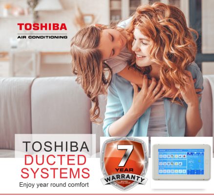 Toshiba Ducted systems work by channelling cool air from a central unit (indoor unit, usually installed in home’s ceiling space) through a series of ducts to every room in your home.