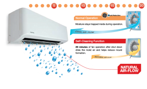 Toshiba air conditioner self cleaning function